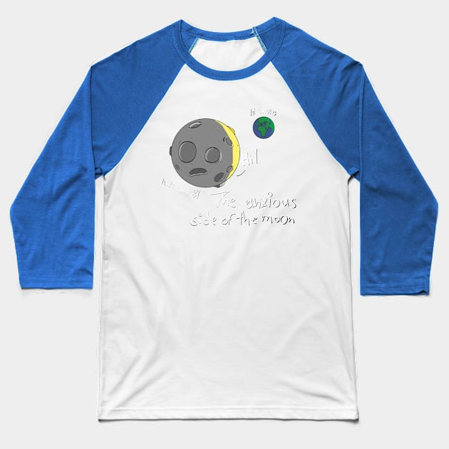 The Anxious Side of the Moon Baseball T-Shirt by FnCWorks